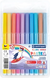 CENTROPEN pastelové fixky, 10 farieb