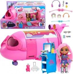 Ružový dúhový lietadielko BARBIE Extra Fly Minis s pilotkou