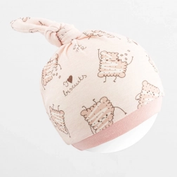 detská bavlnená čiapočka New Baby Biscuits ružová