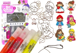 Sada vitrážových záveskov na maľovanie – princezné, 6 ks