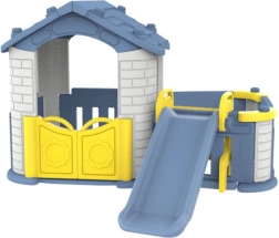 Detský záhradný domček 5v1 so šmykľavkou a košíkovou