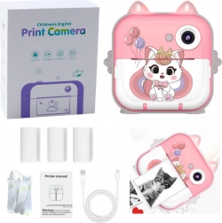Okamžitý fotoaparát s termotlačiarňou Mačka Ružový