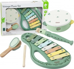 Drevená vintage sada hudobných nástrojov CLASSIC WORLD, 18m+