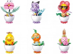 Sluban Flowers rastliny v kvetináči – kreatívna stavebnica 6 ks