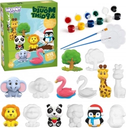 Woopie kreatívna sada s farbami DIY – sadrové odliatky zvieratiek na vyfarbovanie