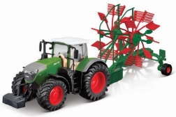 Bburago 10 cm Farm Traktor na zotrvačník s vlečkou Fendt 1050 Vario