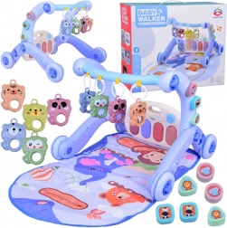 Vzdelávacia podložka 3v1 s tlačidlovým chodítkom a hudobným pianínkom pre bábätká