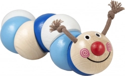 Detoa drevená húsenička - modrá