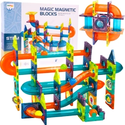 Magnetické stavebnice XXL – guľôčková dráha, 96 dielov