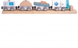 Bigjigs Rail drevený banský vlak s koľajami a nárazníkom