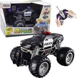 Policajné terénne auto na diaľkové ovládanie 1:16 so svetlami a dymom