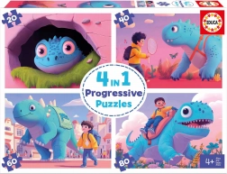 Educa Puzzle Priateľstvo dinosaurov 4v1