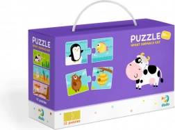 DODO puzzle Čo jedia zvieratká? 12×2 dieliky