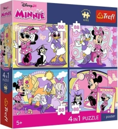 Trefl Disney Minnie Mouse puzzle 4 v 1 (4×88 dielikov) Magické momenty + zberateľský plagát
