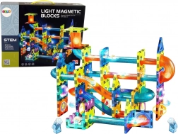 Svetelná magnetická guľôčková dráha 110 dielov