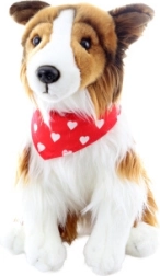 Plyšová hračka dlhosrstá kólia so šatkou