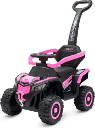 Elektrické odrážadlo Baby Mix Ruggy s vodiacou tyčou baby pink