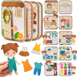 2Kids Toys senzorická busy kniha Domček s bábikou