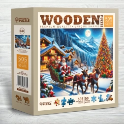 Drevené puzzle Santa sane 505 dielikov Wooden City