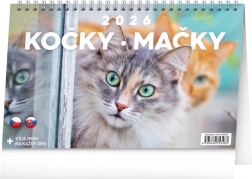 Stolný kalendár Mačky CZ/SK 2026