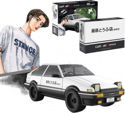 Stavebnica CaDA Toyota AE86 Trueno Initial D – biele mestské auto, 72 dielikov