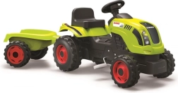 Šliapací traktor CLAAS so zeleným vozíkom