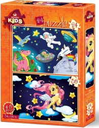 Puzzle Astronaut a mláďa pegasa 24 + 35 dielikov