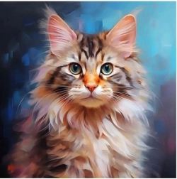 Diamantová mozaika - Portrét mačky