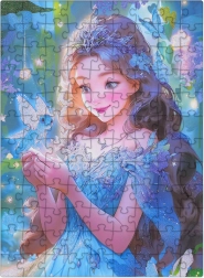 Puzzle Modrá víla s trblietkami, 100 dielikov