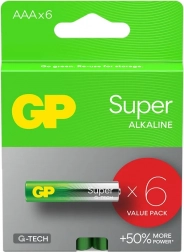 Alkalické batérie AAA GP Super 6 ks
