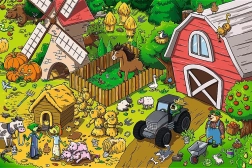Puzzle TREFLÍCI na farme 60 dielikov