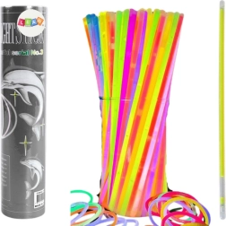 Fluorescenčné náramky 100 ks - mnoho farieb, svietiace v tme