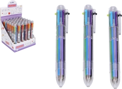 Guľôčkové pero so 6 farbami priehľadné