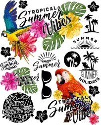 Letné nažehlovacie aplikácie – veľký arch 20 × 30 cm