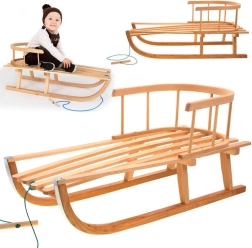 Drevené sane s opierkou a ťahom