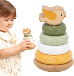 drevená vzdelávacia pyramída s vtáčikom VIGA PolarB