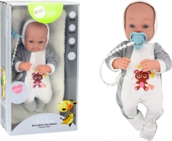 Textilná bábika s cumlíkom a doplnkami 35 cm