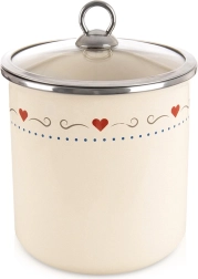 Smaltovaná kuchynská dóza so skleneným vekom 1,4 l TONCA