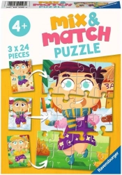 Ravensburger puzzle Mix & Match: farebné šaty 3×24 dielikov