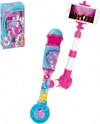 Mikrofón na batérie so svetelnými efektmi a selfie tyčou