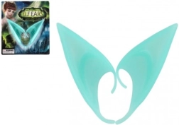 Elfie uši z latexu 12 cm – tyrkysové, doplnok na karneval