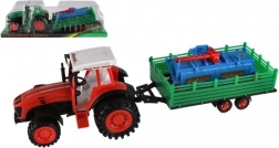 Traktor s vlekom a rotavátorom plast 52 cm na zotrvačník