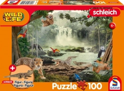 Puzzle SCHLEICH v dažďovom pralese 100 dielikov s figúrkou