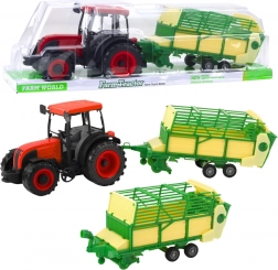 Detský traktor s prívesom, červený 50 cm