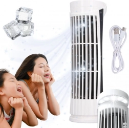 Mini stolový stĺpový ventilátor s LED, 2 rýchlosti, USB, tichá prevádzka