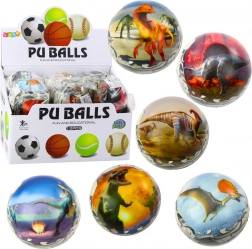 Penová loptička s motívom dinosaurov 7 cm