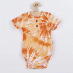 Dojčenské bavlnené body s krátkym rukávom Nicol Tomi oranžové