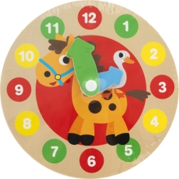 Moje prvé drevené hodiny Zvieratká 14 cm