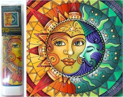 Diamantové maľovanie 7D Mesiac a Slnko 30x30 cm