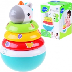 Farebná skladacia hračka s hrkálkou a jednorožcom
